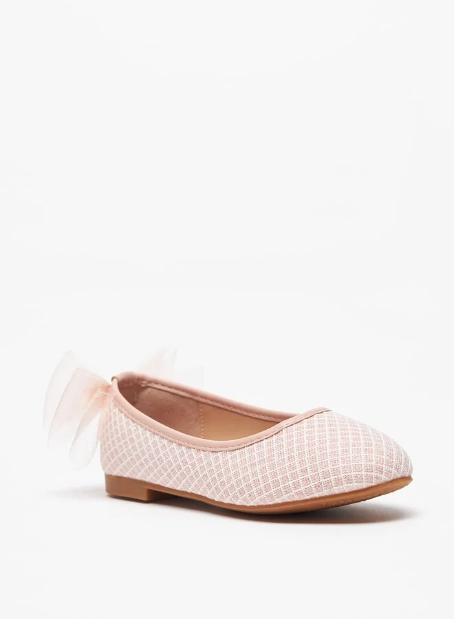 Flora Bella By Shoexpress Girl's Textured Slip-On Round Toe Ballerina Shoes