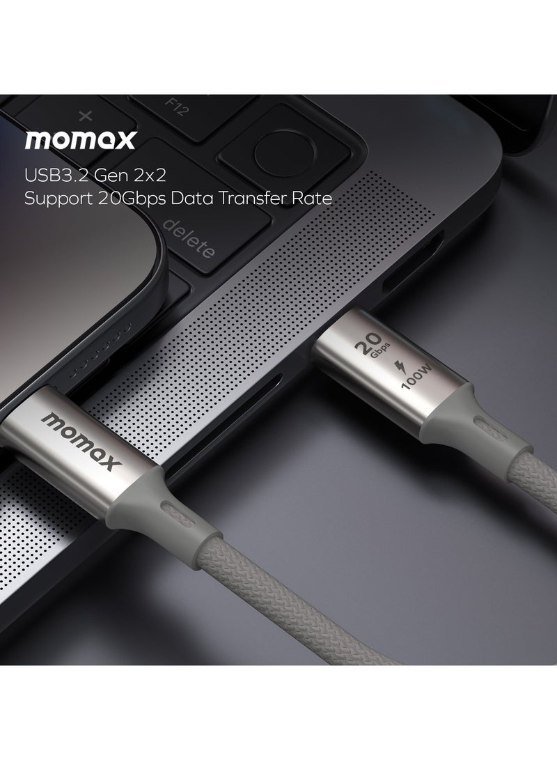 Momax Elite 100W USB-C to USB-C 3.2 GeN 2x2 20Gbps Cable [1 Meter] - Black - Image 4