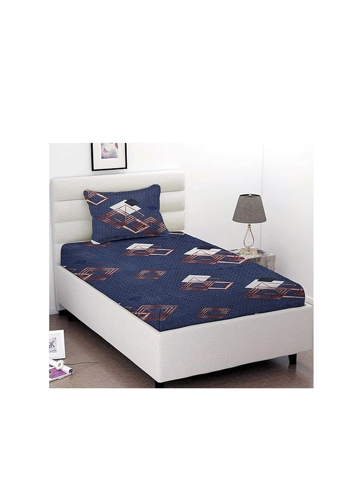 BSB BSB HOME® Glace Cotton 180 TC Big Flower Printed Single Bedsheets with 1 King Size Pillow Cover, (60X90 Inches, 4 X 6 Feet) 148*228 cms  - Image 1