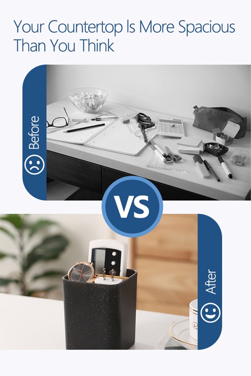 NayZaan Bamboo Toothbrush Holder with 3 Slots Countertop Organizer for Bathroom, Toilet, Living Room, Bedroom for Toothbrush, Razor, Toothpaste (Black) - Image 4