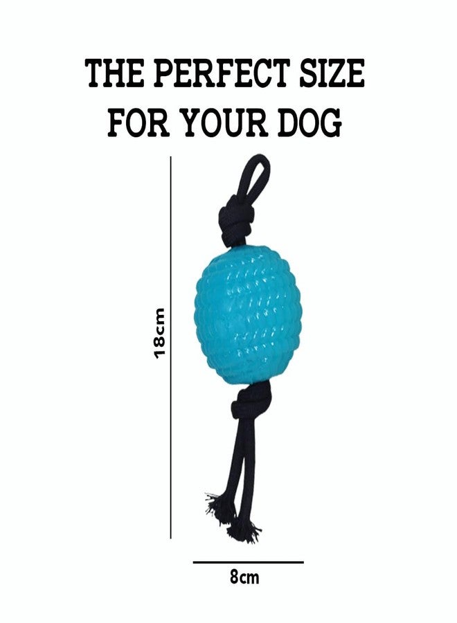 Plushmate x Petaholic Chew Dog Ball Rope (Large) Toys for Training & Teeth Cleaning, Durable Toys for Aggressive Chewers, Attractive Design, Fetch & Chew Safe Play Toy for Dogs - Ocean Blue - Image 2