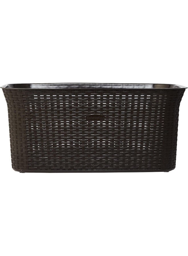 Cosmoplast 50L Cedarattan Laundry Basket, Dark Brown - Image 4