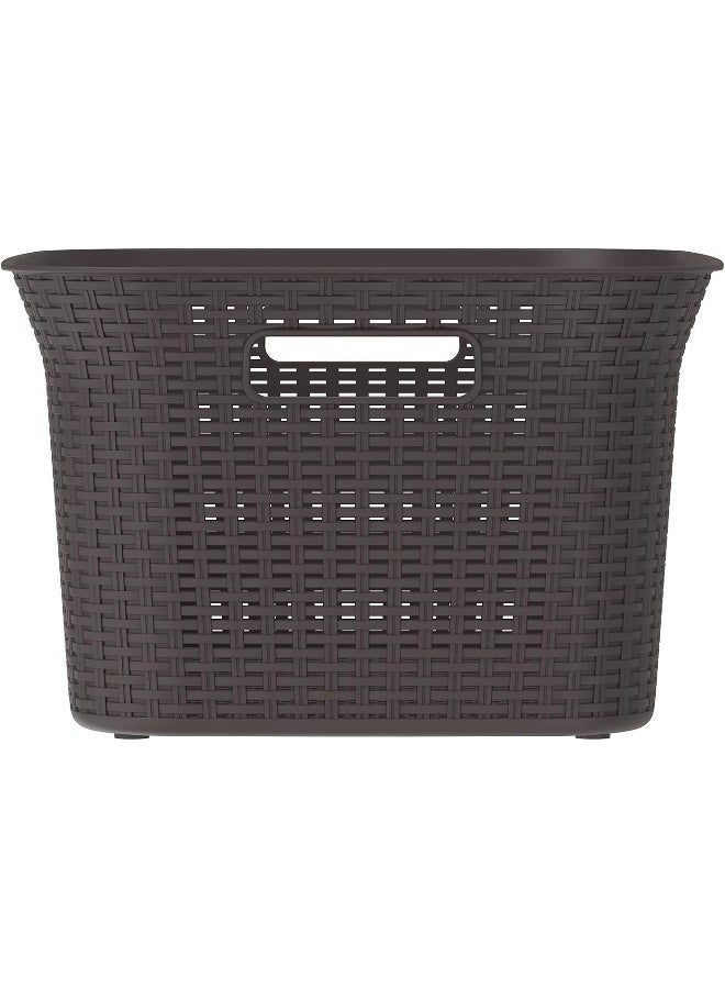 Cosmoplast 50L Cedarattan Laundry Basket, Dark Brown - Image 2