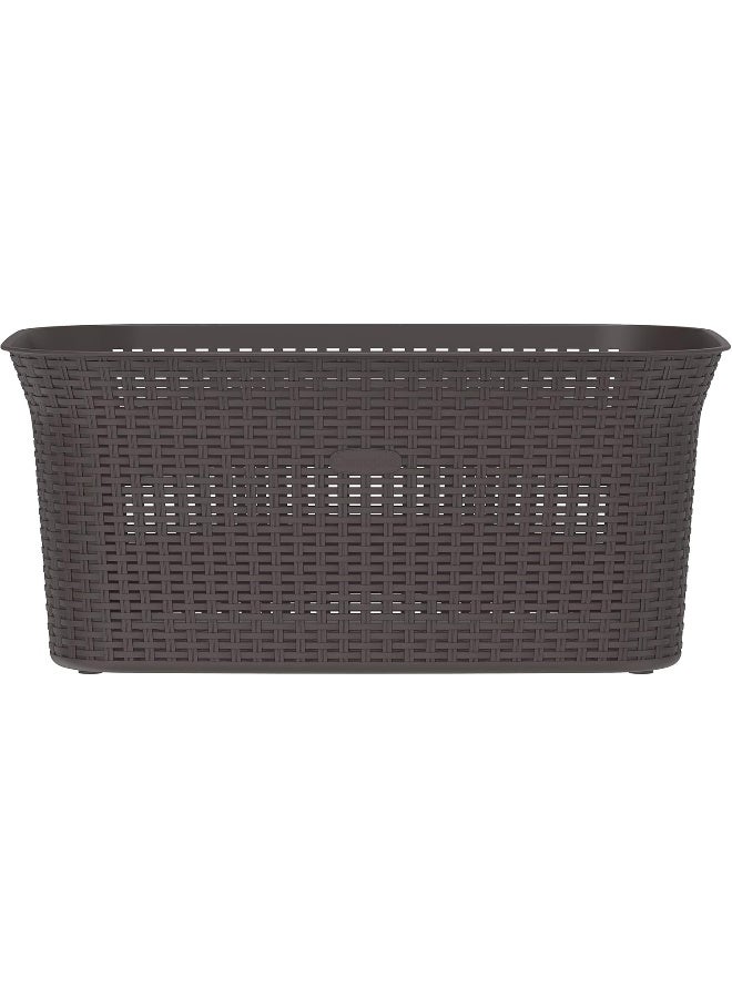 Cosmoplast 50L Cedarattan Laundry Basket, Dark Brown - Image 3