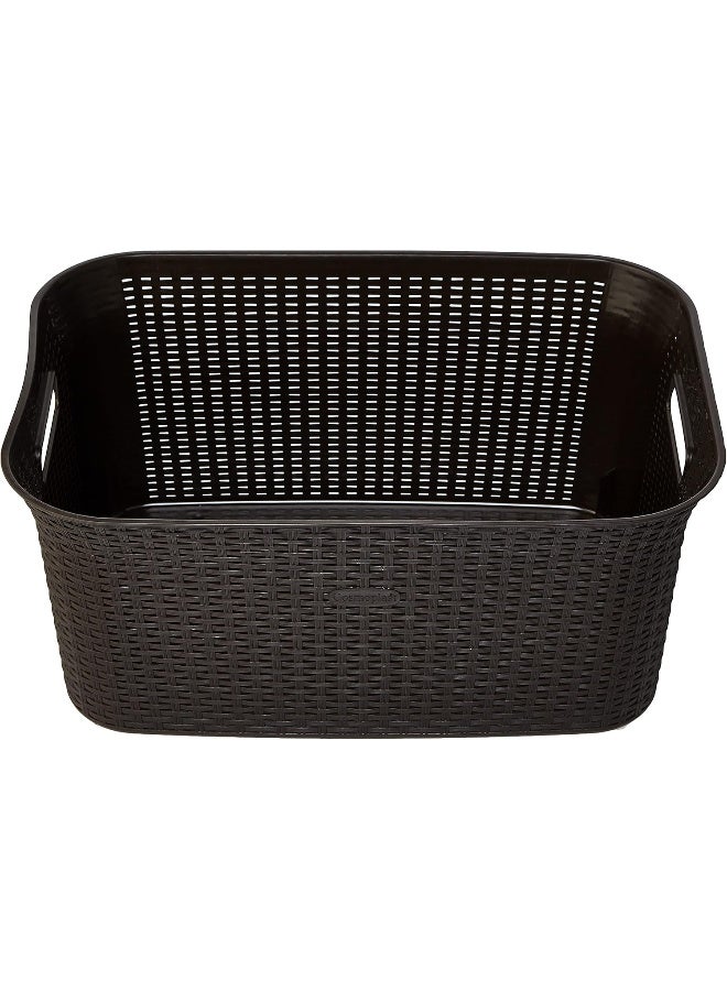 Cosmoplast 50L Cedarattan Laundry Basket, Dark Brown - Image 5