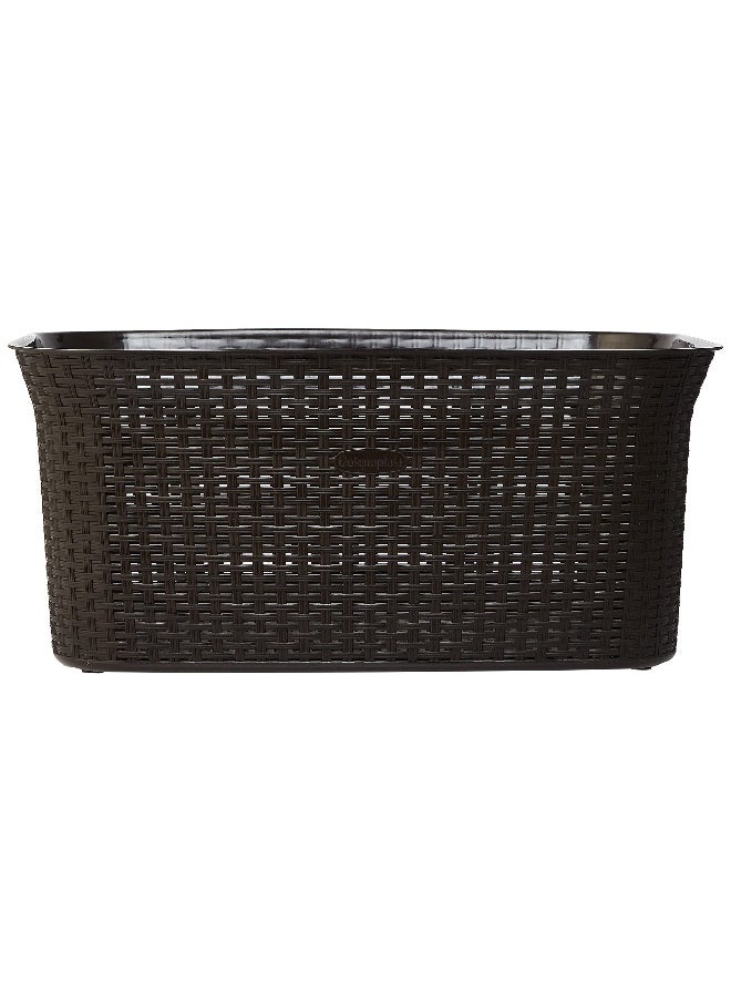 Cosmoplast 50L Cedarattan Laundry Basket (Dark Brown)  - Image 1