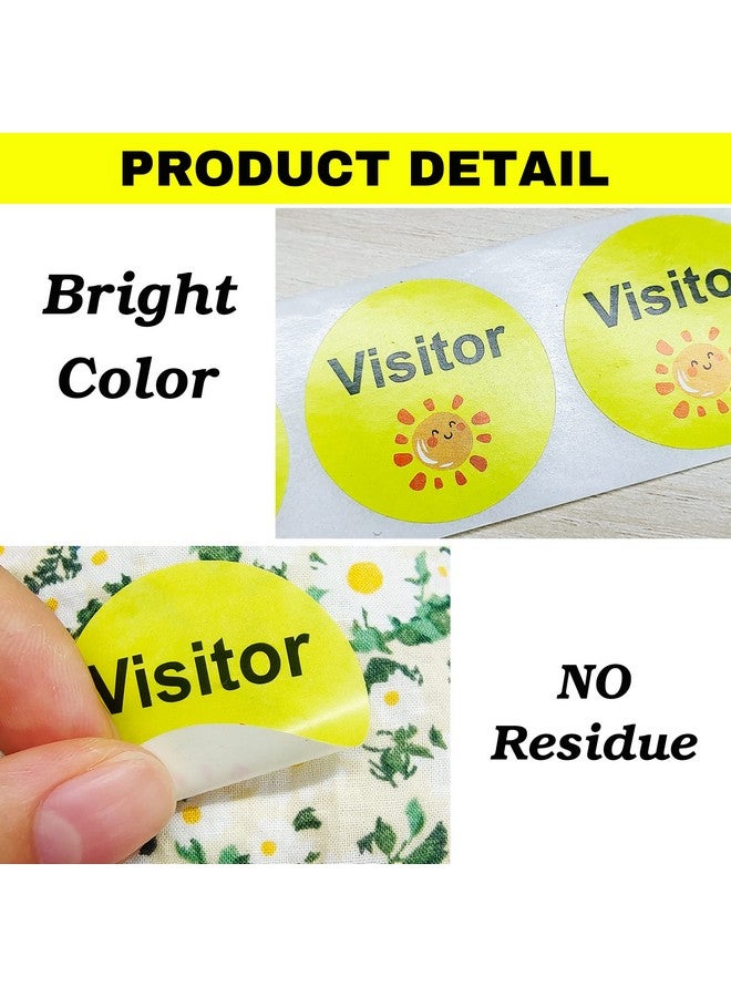 SMARSTICKER 1.5 Inch Visitor Stickers 500 Pcs Happy Face Visitor Labels Christmas Visitor Identification Labels Stickers For Vistor Pass At School,Daycare,Hospital,Clinic,Museum,Business - Image 2