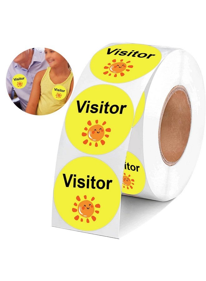 SMARSTICKER 1.5 Inch Visitor Stickers 500 Pcs Happy Face Visitor Labels Christmas Visitor Identification Labels Stickers For Vistor Pass At School,Daycare,Hospital,Clinic,Museum,Business - Image 1