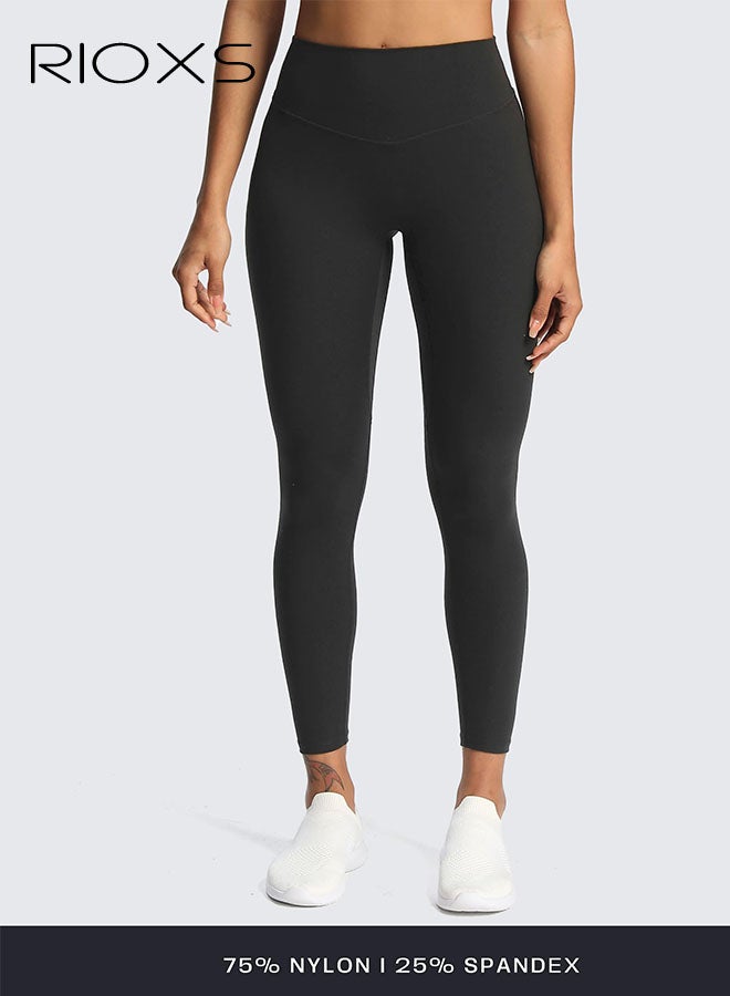 RIOXS Women's Workout Leggings, High Waist Seamless Sport Leggings for Ladies, Breathable Tummy Control Yoga Pants, Full-length Soft Stretchy Athletic Pants Yoga Leggings for Workout Yoga, Running, Boxing, Climbing etc, Black - Image 5