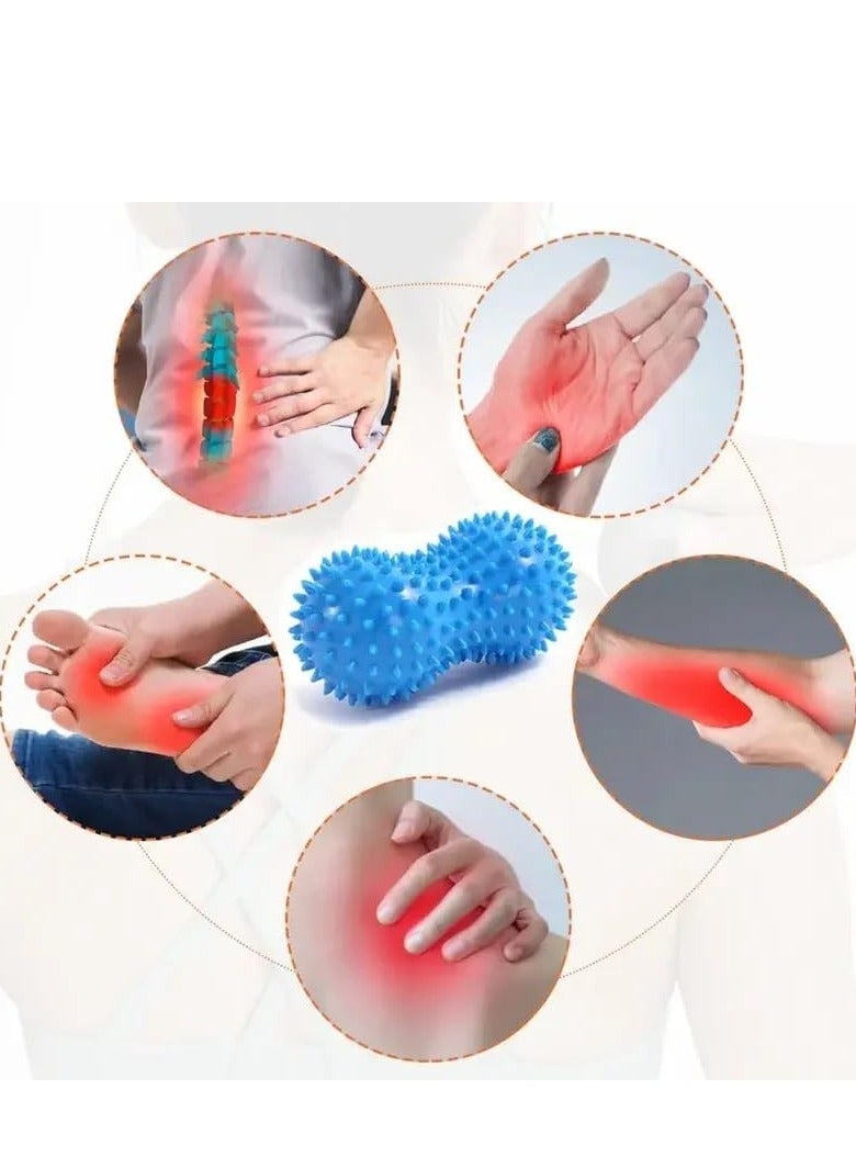 Loquat 2-Piece Deep Tissue Peanut Massage Balls for Rear Foot Plantar Fasciitis Full Body Muscle Therapy, Relieve Strength Exercise Body (Dark Blue + Black) - Image 5