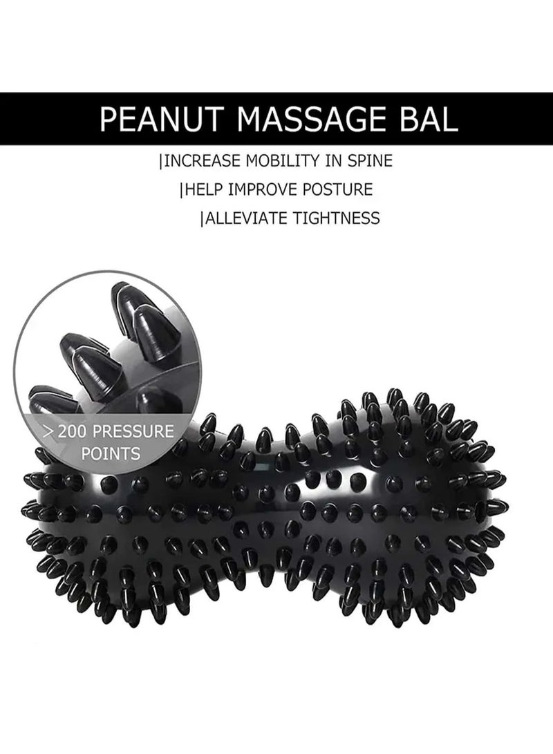 Loquat 2-Piece Deep Tissue Peanut Massage Balls for Rear Foot Plantar Fasciitis Full Body Muscle Therapy, Relieve Strength Exercise Body (Dark Blue + Black) - Image 4
