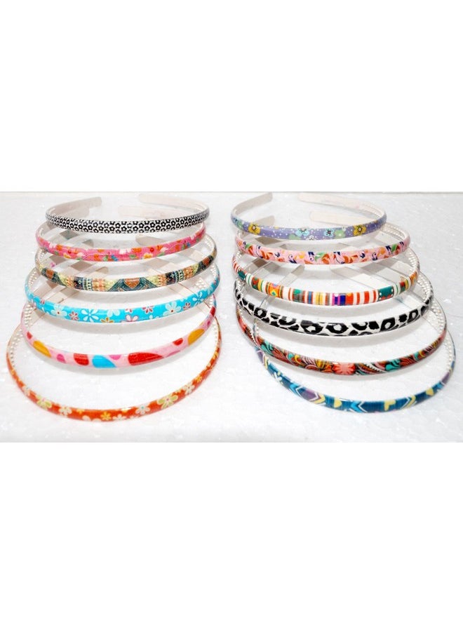 FOK Multi Color 3D Design Plastic Head Bands (8 Mm) (8 Mm - Printed, 6)  - Image 2
