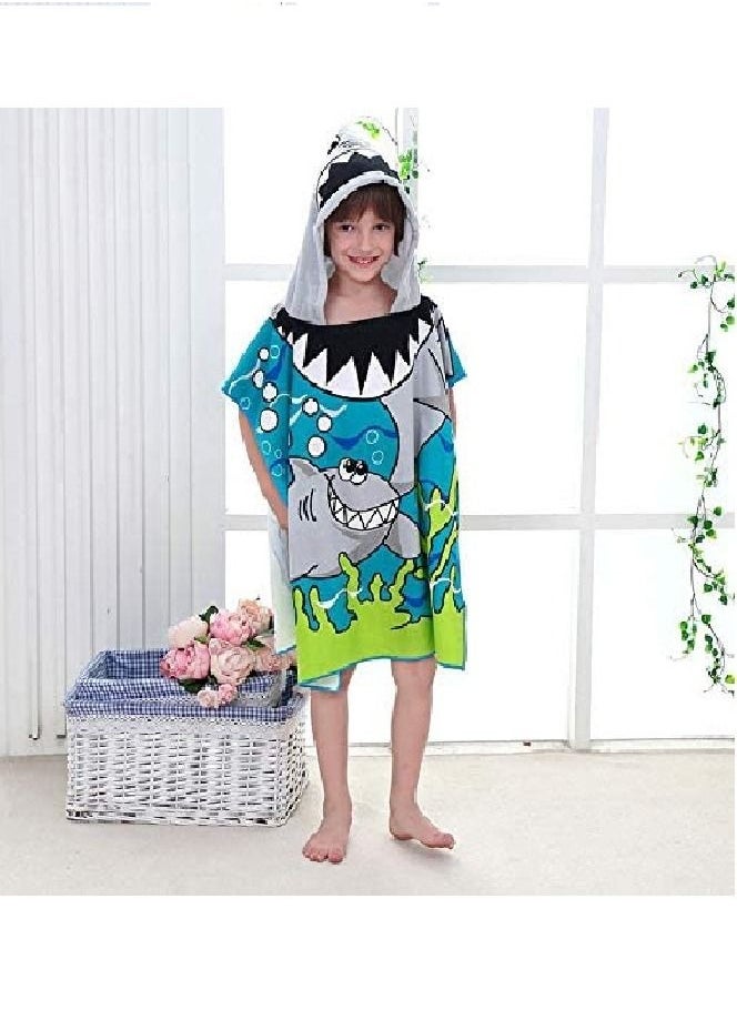 Cutie Cute Kids Hooded Beach Bath Towel Poncho for Age 4-10 Years - Swim Pool Coverup Poncho Cape Multi-use for Bath/Shower/Pool/Swim  - Image 1