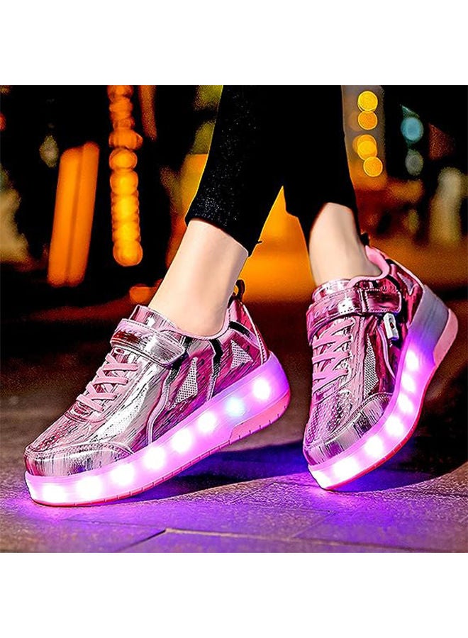 Sharpdo USB Chargable LED Light Up Roller Shoes Wheeled Skate Sneaker Shoes for Boys Girls Kids  - Image 5