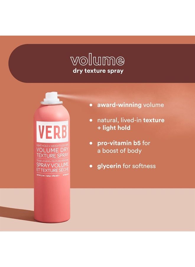 verb Volume Dry Texture Spray - Light Hold & Weightless Grit - Texturizing Hair Spray for Voluminous Styles - Vegan & No Harmful Sulfates, Paraben and Gluten Free Volumizing Spray, 5 oz - Image 2