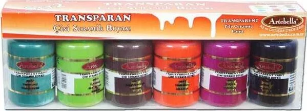 Artebella ABSTS002 Transparent Tile Ceramic Paint 50 cc Pack of 6