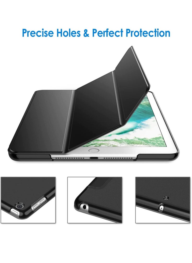 iPad 6th 5th Generation Case iPad 9.7 Inch Case 2018 2017 iPad Air Case iPad Air 2 Case Smart Folio Stand Protective With Back Cover Auto Wake Sleep Black