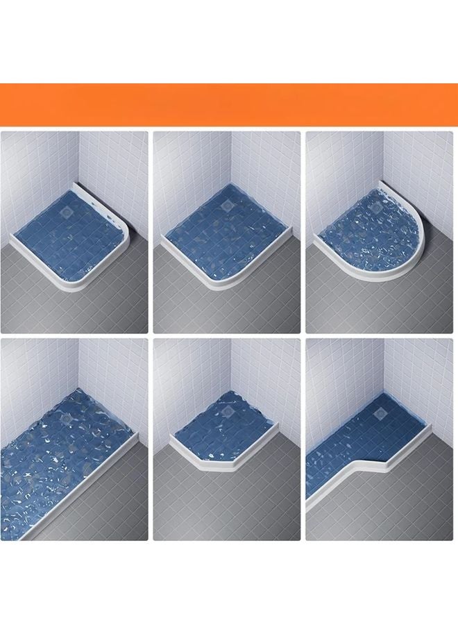 4 Inch Foldable Shower Waterproof Barrier 67 Inch Heavy Duty Vinyl Dam Non Slip Base - Image 4