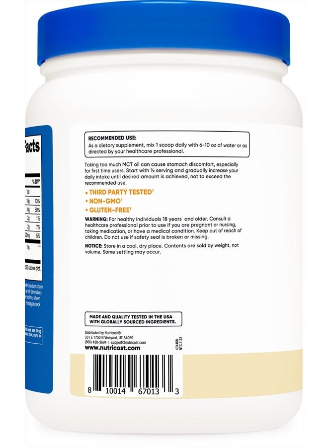 Nutricost C8 MCT Oil Powder, Vanilla Flavor, 1 Lb  - Image 3