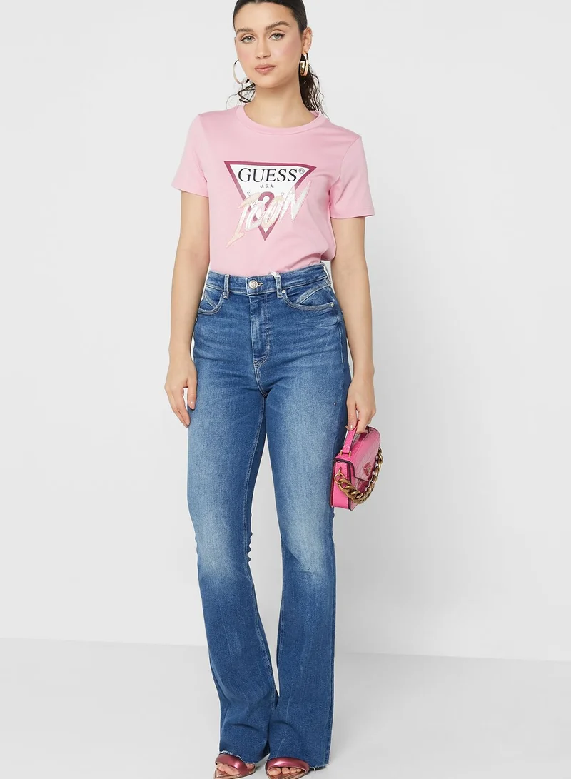 GUESS Crew Neck Graphic T-Shirt