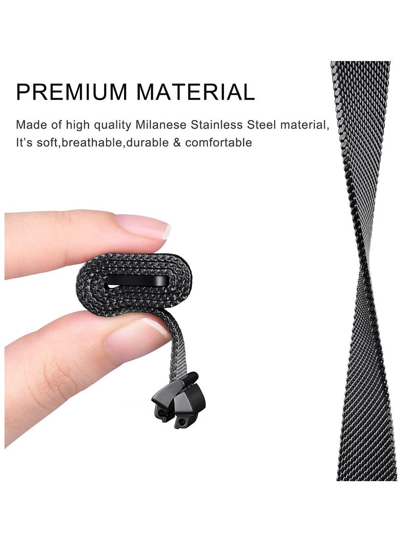 KASTWAVE Metal Watch Band, Stainless Steel Metal Mesh Wristband Replacement, Magnetic Lock Replacement Wristband, for Fitbit Inspire 2 Compatible Fitbit Inspire HR & Inspire & Ace 2 (Small, Black + Rose Gold)  - Image 4
