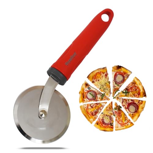 Homfine Pack of 2 Pizza Cutter/Slicer for Sandwich Paratha Chapati Roti Smooth Rotating Wheel Food Grade Stainless Steel with Non Slip Ergonomic Handle for Kitchen (Color May Vary) - Image 5