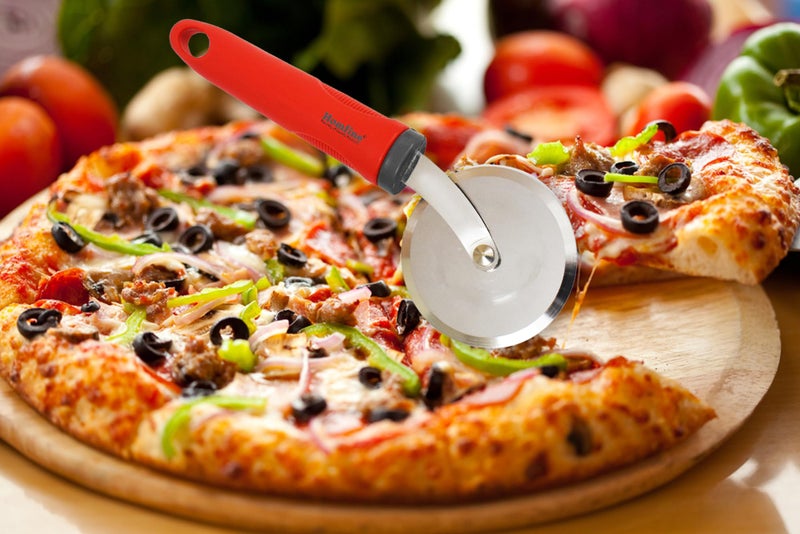 Homfine Pack of 2 Pizza Cutter/Slicer for Sandwich Paratha Chapati Roti Smooth Rotating Wheel Food Grade Stainless Steel with Non Slip Ergonomic Handle for Kitchen (Color May Vary) - Image 3