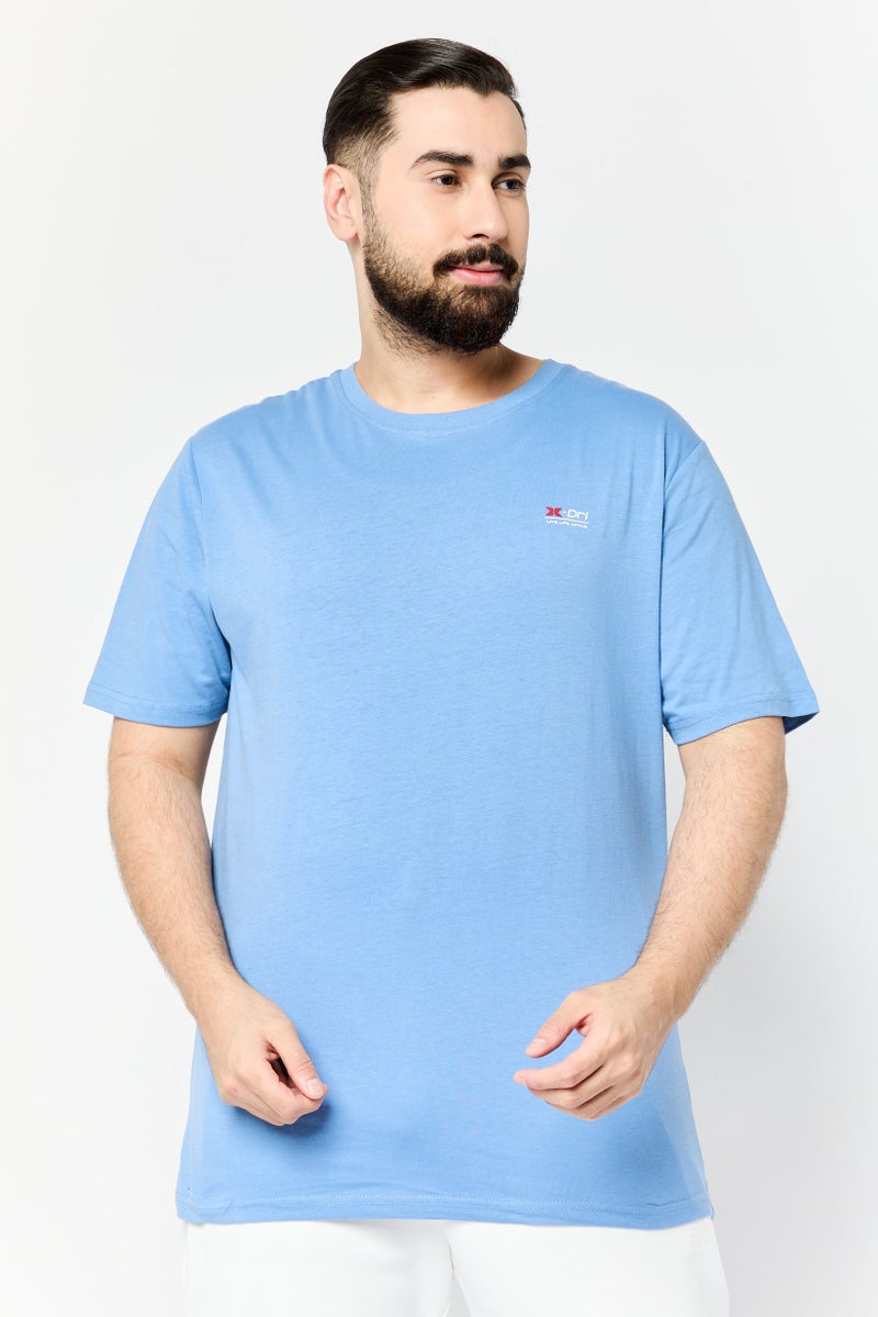 RBX تي شيرت رياضي للرجال بأكمام قصيرة مناسب في الهواء الطلق، أزرق - Image 1