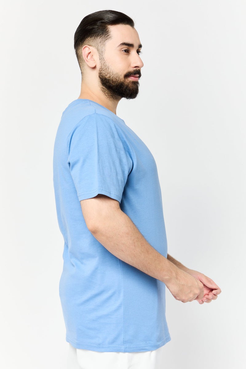 RBX تي شيرت رياضي للرجال بأكمام قصيرة مناسب في الهواء الطلق، أزرق - Image 4