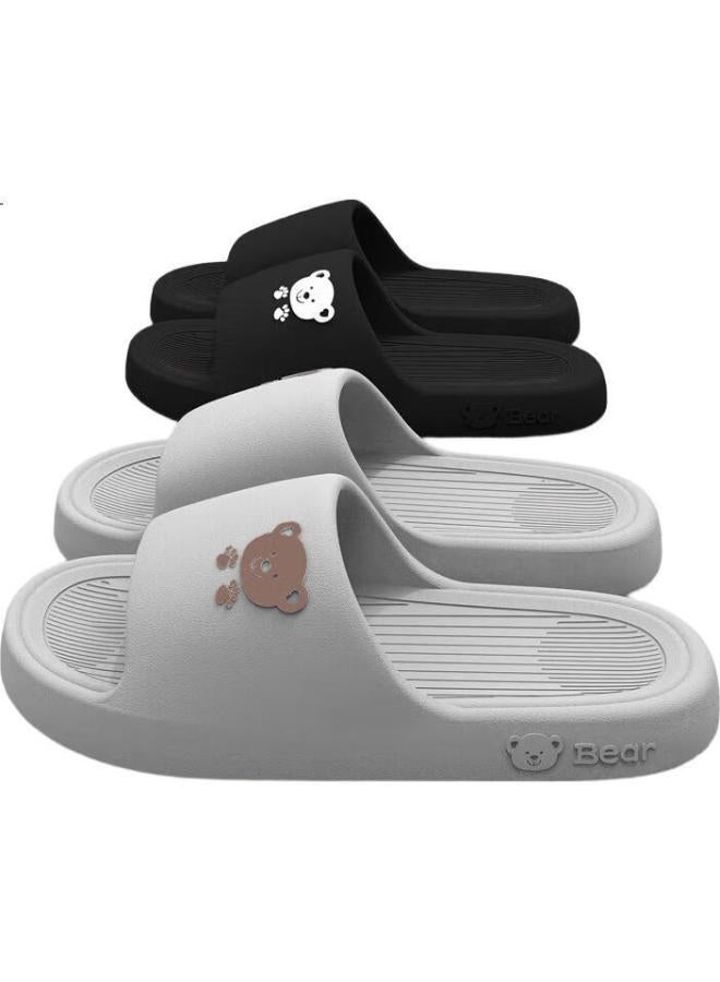 Scarecrow Strawman Couple Thick-Soled Slippers For Men And Women, Home Bathroom Shower Slippers, Indoor And Outdoor Thickened Quiet Cool Slippers, Gray, Size 44-45 - Image 3