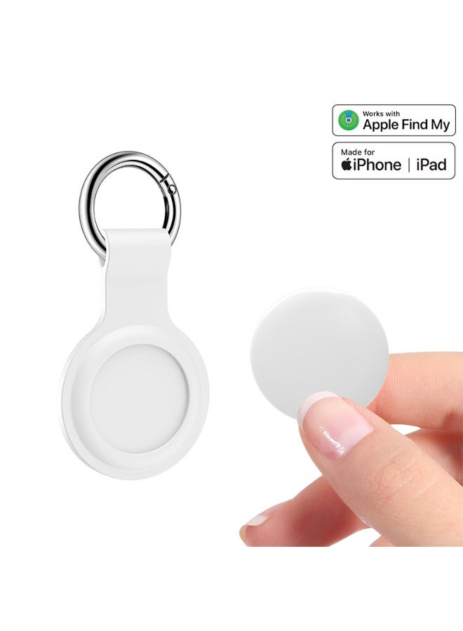 Smart Bluetooth Tracker with Silicone Case, Key Finder Anti-Loss Device Compatible with Apple Find My App, Works with iOS – WHite (1 Pack)  - Image 1