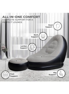 Carryze Carryze Inflatable Chair Footstool with Household Air Pump Transform Your Indoor and Outdoor Spaces with This Inflatable Chai  - Image 4