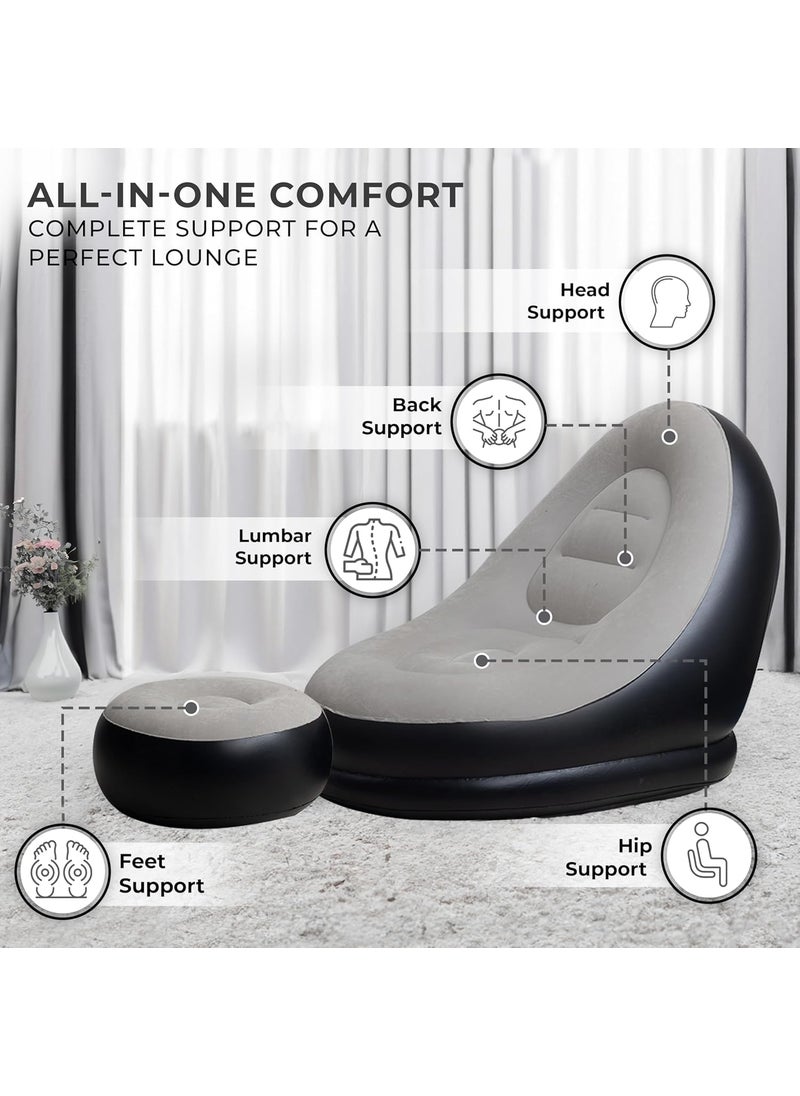 Carryze - Carryze Inflatable Chair Footstool with Household Air Pump Transform Your Indoor and Outdoor Spaces with This Inflatable Chai - Image 1