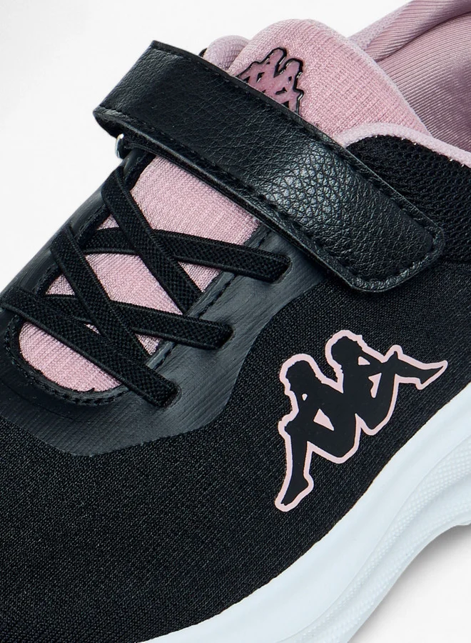 Kappa Girls' Logo Print Sports Shoes with Hook and Loop Closure