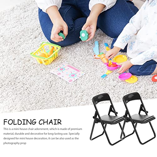 NUOBESTY Miniature Folding Chairs Set 60Pcs Dollhouse Furniture Model Small Folding Chair Toys for DIY Mini House Decor and Craft Room Organization - Image 5