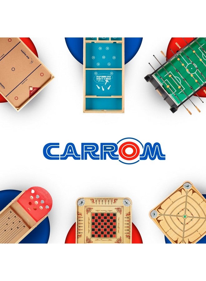 Carrom طقم معدات لعبة الكاروم - يتضمن 44 قطعة لعب، دليل تعليمات وحقيبة حمل - ملحقات إضافية لألعاب الطاولة للبالغين والأطفال - ملحقات ألعاب رياضية متينة - Image 5
