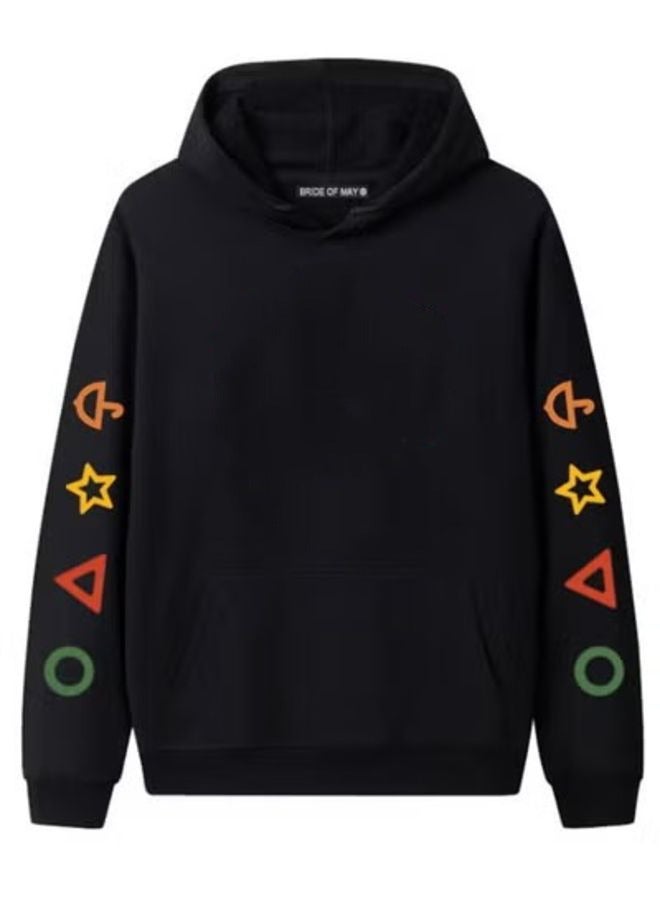 Generic New Style Men's Printed Casual Hoodie And Sweatshirt Long Sleeve Black Hat Xl  - Image 1