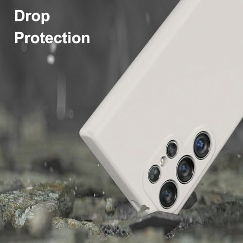 DIZORO Microfiber Candy Case Compatible for Samsung S25 Ultra 5g Smooth Touch Cushion Liquid Soft Silicone Gel Rubber Phone Cases Non-Slip Full Body Protective Shockproof Back Cover (New Stone Grey) - Image 3