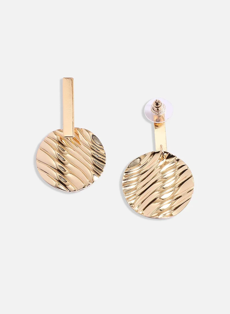 SOHI Metallic Textured Artificial Drop Earring Jewellery