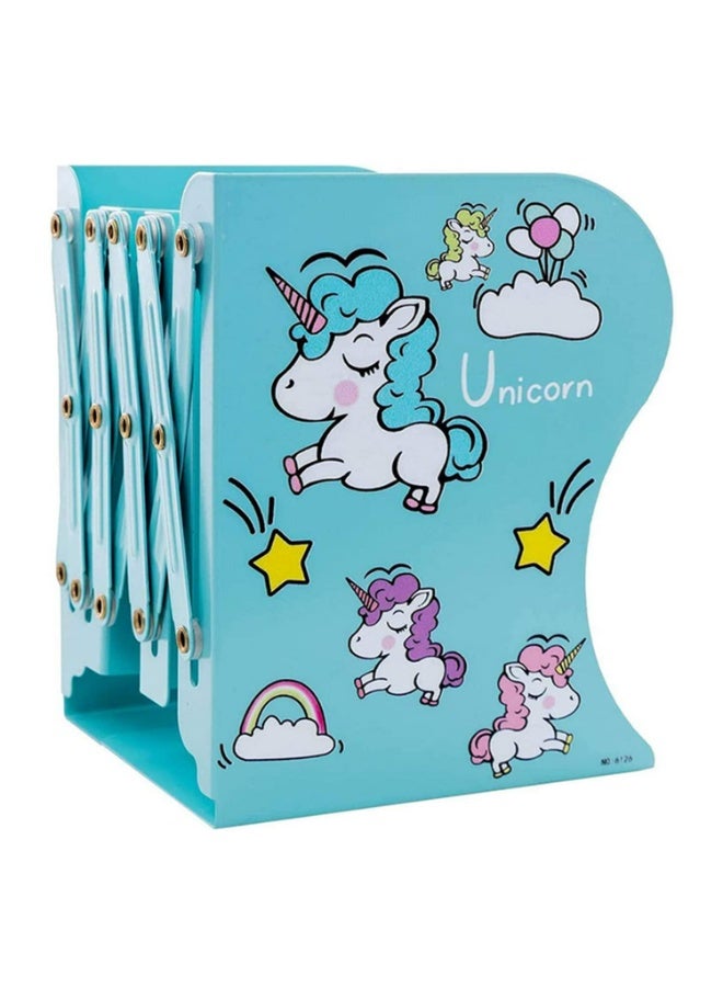 1pcs Telescopic Book Stand Folding Book Stand Metal Unicorn Cartoon Look Bookshelf Reading Frame effectual Sturdy and Nonslip for Books/Movies/CDs/Video Games - Image 1