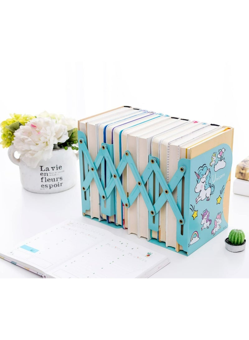 1pcs Telescopic Book Stand Folding Book Stand Metal Unicorn Cartoon Look Bookshelf Reading Frame effectual Sturdy and Nonslip for Books/Movies/CDs/Video Games - Image 4