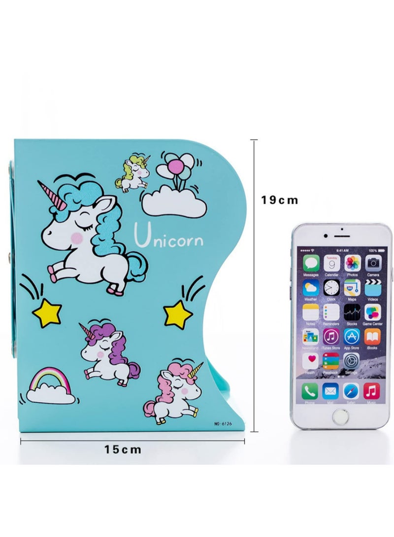 1pcs Telescopic Book Stand Folding Book Stand Metal Unicorn Cartoon Look Bookshelf Reading Frame effectual Sturdy and Nonslip for Books/Movies/CDs/Video Games - Image 3
