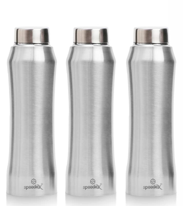Speedex Stainless Steel Matt Water Bottle 1 Litre with Steel Cap – Leak-Proof, Durable, Lightweight | Ideal for Kids, Adults, Office, School, Travel | Pack of 3, Set of 3, Combo of 3 (1000ml Each) - Image 1