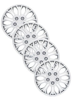 EMTC Pack of 4 EM-3148 Taiwan Wheel Cover | 15" Inch | Silver Universal Nested Style  - Image 1