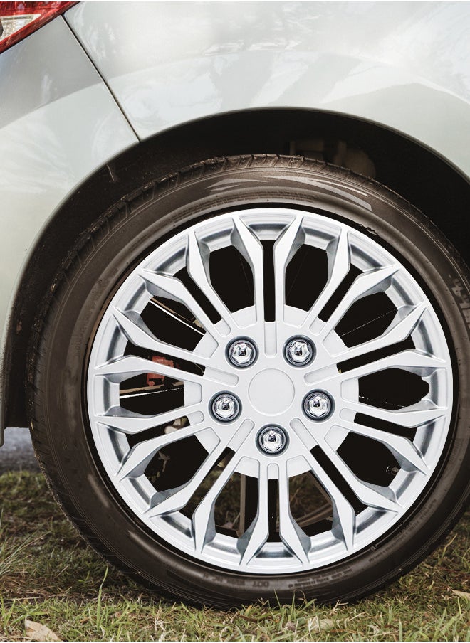 EMTC Pack of 4 EM-3148 Taiwan Wheel Cover | 15" Inch | Silver Universal Nested Style  - Image 4