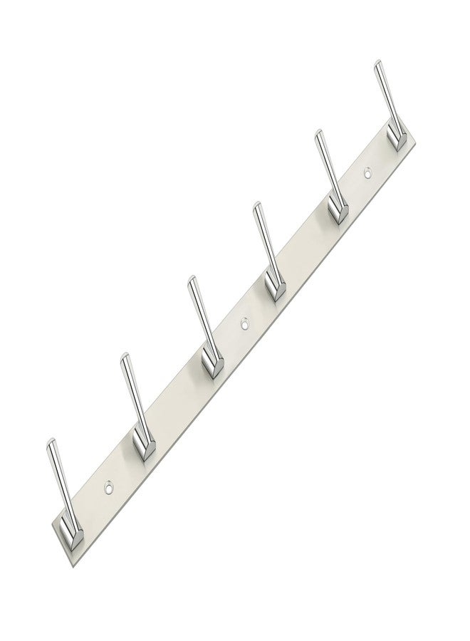 PROMIXO Stainless Steel 6 Pin (Pack of 2) Bathroom Clothes Hanger | Hanger for Door | Clothes Wall Mounted,| Hooks Rail for Hanging Keys,Cloth,Towel, Accessories - Image 4