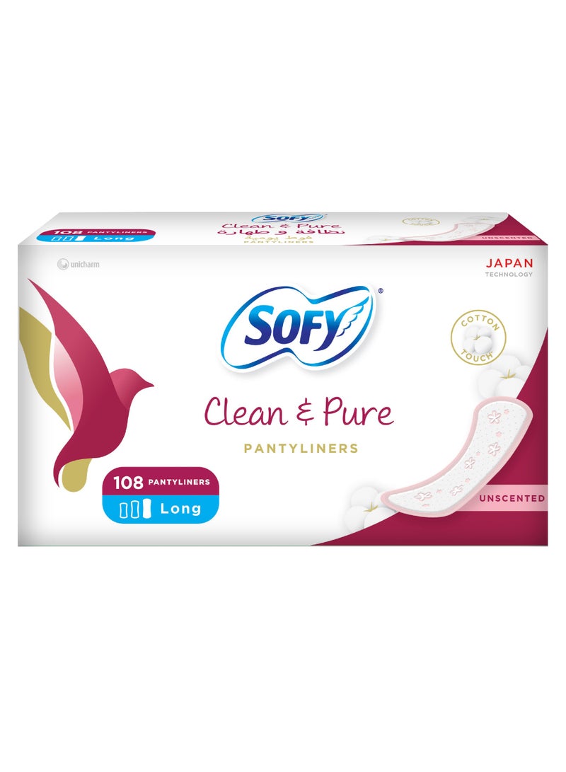 Sofy Unscented Clean & Pure Panty Liner Long - Image 1
