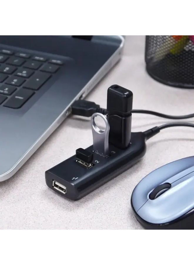 White 4 Port USB 2.0 Multifunctional Fast Charging Cable Hub Splitter Type C OTG Extension Cord Extender For PC Laptop - Image 1