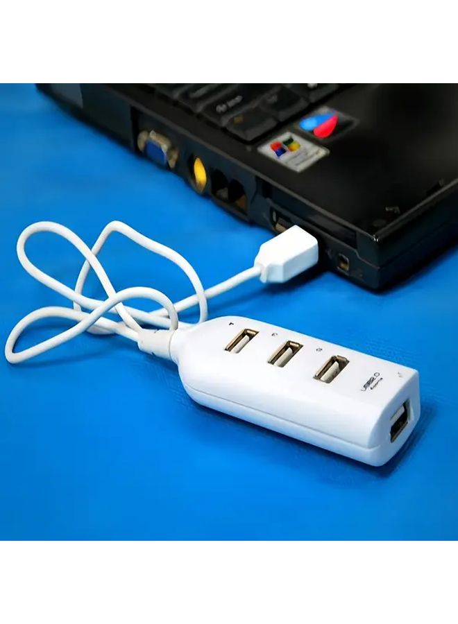 White 4 Port USB 2.0 Multifunctional Fast Charging Cable Hub Splitter Type C OTG Extension Cord Extender For PC Laptop - Image 3