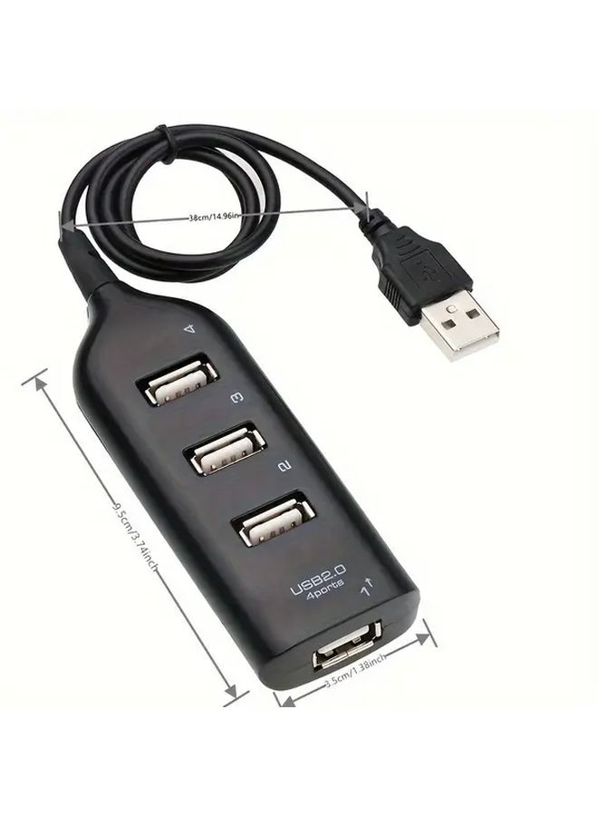 White 4 Port USB 2.0 Multifunctional Fast Charging Cable Hub Splitter Type C OTG Extension Cord Extender For PC Laptop - Image 2